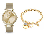 Buy Shop Michael Kors Darci Gold Dial Gold Mesh Bracelet Watch for Women - MK3368 USA Online