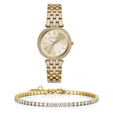 Buy Shop Michael Kors Darci Gold Dial Gold Steel Strap Watch for Women - MK3430 USA Online