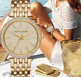 Buy Shop Michael Kors Darci Gold Dial Gold Steel Strap Watch for Women - MK3438 USA Online