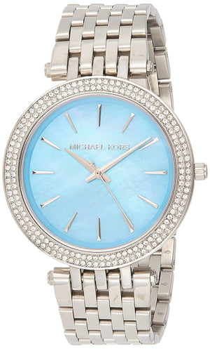 Buy Shop Michael Kors Darci Mother of Pearl Blue Dial Silver Steel Strap Watch for Women - MK3515 USA Online