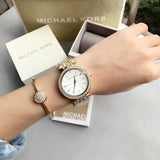Buy Shop Michael Kors Darci Mother of Pearl Dial Gold Steel Strap Watch for Women - MK3219 USA Online