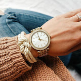 Buy Shop Michael Kors Darci Mother of Pearl Dial Gold Steel Strap Watch for Women - MK3219 USA Online