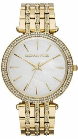 Buy Shop Michael Kors Darci Mother of Pearl Dial Gold Steel Strap Watch for Women - MK3219 USA Online