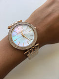 Buy Shop Michael Kors Darci Mother of Pearl Dial Rose Gold Steel Strap Watch for Women - MK3220 USA Online