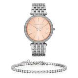 Buy Shop Michael Kors Darci Orange Dial Silver Stainless Steel Strap Watch for Women - MK3218 USA Online