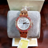 Buy Shop Michael Kors Darci Pave Silver Dial Rose Gold Steel Strap Watch For Women - MK4517 USA Online
