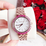 Buy Shop Michael Kors Darci Pave Silver Dial Rose Gold Steel Strap Watch For Women - MK4517 USA Online