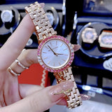 Buy Shop Michael Kors Darci Pave Silver Dial Rose Gold Steel Strap Watch For Women - MK4517 USA Online