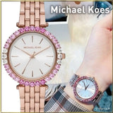 Buy Shop Michael Kors Darci Pave Silver Dial Rose Gold Steel Strap Watch For Women - MK4517 USA Online