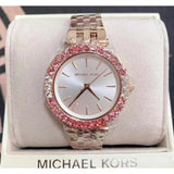 Buy Shop Michael Kors Darci Pave Silver Dial Rose Gold Steel Strap Watch For Women - MK4517 USA Online