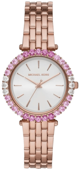 Buy Shop Michael Kors Darci Pave Silver Dial Rose Gold Steel Strap Watch For Women - MK4517 USA Online