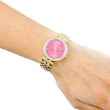 Buy Shop Michael Kors Darci Pink Dial Gold Steel Strap Watch for Women - MK3444 USA Online