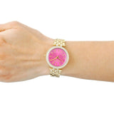 Buy Shop Michael Kors Darci Pink Dial Gold Steel Strap Watch for Women - MK3444 USA Online