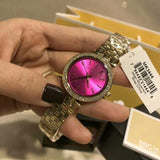 Buy Shop Michael Kors Darci Pink Dial Gold Steel Strap Watch for Women - MK3444 USA Online