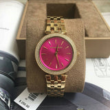 Buy Shop Michael Kors Darci Pink Dial Gold Steel Strap Watch for Women - MK3444 USA Online