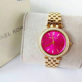 Buy Shop Michael Kors Darci Pink Dial Gold Steel Strap Watch for Women - MK3444 USA Online
