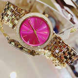 Buy Shop Michael Kors Darci Pink Dial Gold Steel Strap Watch for Women - MK3444 USA Online