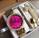 Buy Shop Michael Kors Darci Pink Dial Gold Steel Strap Watch for Women - MK3444 USA Online