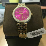 Buy Shop Michael Kors Darci Pink Dial Gold Steel Strap Watch for Women - MK3444 USA Online