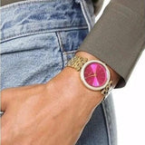 Buy Shop Michael Kors Darci Pink Dial Gold Steel Strap Watch for Women - MK3444 USA Online