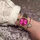 Buy Shop Michael Kors Darci Pink Dial Gold Steel Strap Watch for Women - MK3444 USA Online
