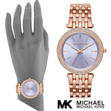 Buy Shop Michael Kors Darci Purple Dial Rose Gold Steel Strap Watch for Women - MK3400 USA Online