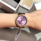 Buy Shop Michael Kors Darci Purple Dial Rose Gold Steel Strap Watch for Women - MK3400 USA Online