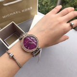 Buy Shop Michael Kors Darci Purple Dial Two Tone Steel Strap Watch for Women - MK3353 USA Online