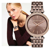 Buy Shop Michael Kors Darci Quartz Brown Dial Brown Steel Strap Watch For Women - MK3416 USA Online