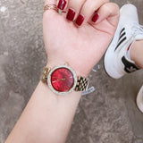 Buy Shop Michael Kors Darci Quartz Mother of Pearl Red Dial Gold Steel Strap Watch For Women - MK3583 USA Online