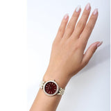 Buy Shop Michael Kors Darci Quartz Mother of Pearl Red Dial Gold Steel Strap Watch For Women - MK3583 USA Online