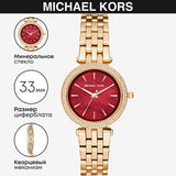 Buy Shop Michael Kors Darci Quartz Mother of Pearl Red Dial Gold Steel Strap Watch For Women - MK3583 USA Online