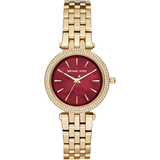 Buy Shop Michael Kors Darci Quartz Mother of Pearl Red Dial Gold Steel Strap Watch For Women - MK3583 USA Online