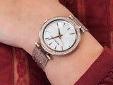 Buy Shop Michael Kors Darci Quartz Mother of Pearl White Dial Rose Gold Mesh Bracelet Watch For Women - MK4519 USA Online