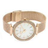 Buy Shop Michael Kors Darci Quartz Mother of Pearl White Dial Rose Gold Mesh Bracelet Watch For Women - MK4519 USA Online