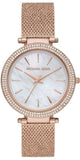 Buy Shop Michael Kors Darci Quartz Mother of Pearl White Dial Rose Gold Mesh Bracelet Watch For Women - MK4519 USA Online