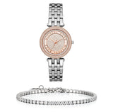 Buy Shop Michael Kors Darci Rose Gold Dial Silver Steel Strap Watch for Women - MK3446 USA Online