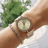 Buy Shop Michael Kors Darci Silver Dial Gold Stainless Steel Strap Watch for Women - MK3191 USA Online