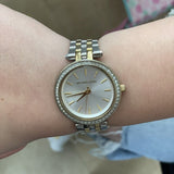 Buy Shop Michael Kors Darci Silver Dial Two Tone Steel Strap Watch for Women - MK3405 USA Online