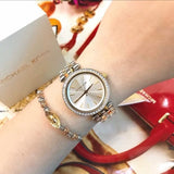 Buy Shop Michael Kors Darci Silver Dial Two Tone Steel Strap Watch for Women - MK3405 USA Online