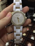 Buy Shop Michael Kors Delray Rose Gold Dial White Steel Strap Watch for Women - MK4315 USA Online