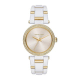 Buy Shop Michael Kors Delray Rose Gold Dial White Steel Strap Watch for Women - MK4315 USA Online