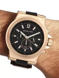 Buy Shop Michael Kors Dylan Black Dial Black Rubber Strap Watch for Men - MK8184 USA Online