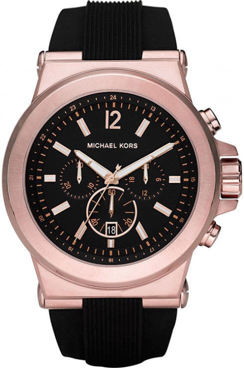 Buy Shop Michael Kors Dylan Black Dial Black Rubber Strap Watch for Men - MK8184 USA Online