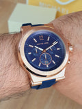 Buy Shop Michael Kors Dylan Blue Dial Blue Rubber Strap Watch for Men - MK8295 USA Online