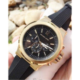 Buy Shop Michael Kors Dylan Chronograph Black Dial Black Rubber Strap Watch for Men - MK8445 USA Online