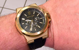 Buy Shop Michael Kors Dylan Chronograph Black Dial Black Rubber Strap Watch for Men - MK8445 USA Online