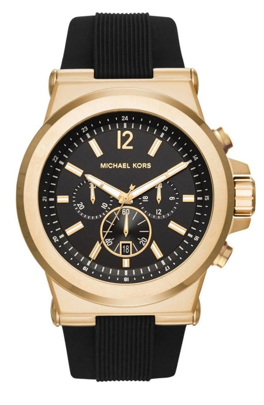 Buy Shop Michael Kors Dylan Chronograph Black Dial Black Rubber Strap Watch for Men - MK8445 USA Online
