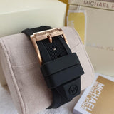 Buy Shop Michael Kors Dylan Chronograph Black Dial Black Rubber Strap Watch For Women - MK8557 USA Online