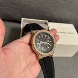 Buy Shop Michael Kors Dylan Chronograph Black Dial Black Rubber Strap Watch For Women - MK8557 USA Online